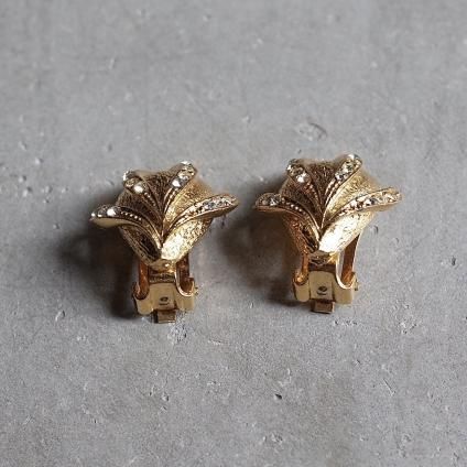 1960ǯ ᥿ ꥢȡ 󥰡1960's Vintage Metal Clearstone  Earrings