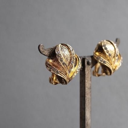 1960ǯ ᥿ ꥢȡ 󥰡1960's Vintage Metal Clearstone  Earrings