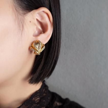 1960ǯ ᥿ ꥢȡ 󥰡1960's Vintage Metal Clearstone  Earrings