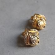 1960ǯ ᥿ ꥢȡ 󥰡1960's Vintage Metal Clearstone  Earrings