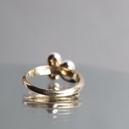 1930 -1940ǯ 18 ѡ  С 󥰡1930 -1940's 18K Pearl Diamond Shamrock Ring