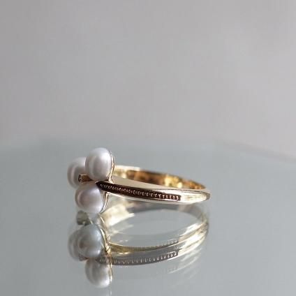 1930 -1940ǯ 18 ѡ  С 󥰡1930 -1940's 18K Pearl Diamond Shamrock Ring