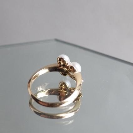 1930 -1940ǯ 18 ѡ  С 󥰡1930 -1940's 18K Pearl Diamond Shamrock Ring