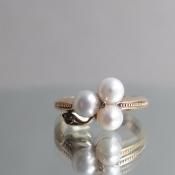 1930 -1940ǯ 18 ѡ  С 󥰡1930 -1940's 18K Pearl Diamond Shamrock Ring
