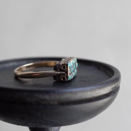 ȥꥢ 9   󥰡Late Victorian 9KYG Turquoise Diamond Ring