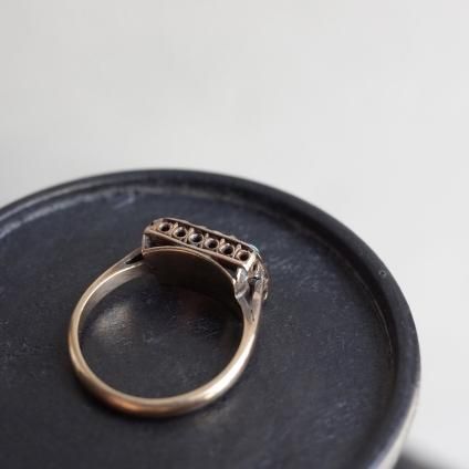ȥꥢ 9   󥰡Late Victorian 9KYG Turquoise Diamond Ring