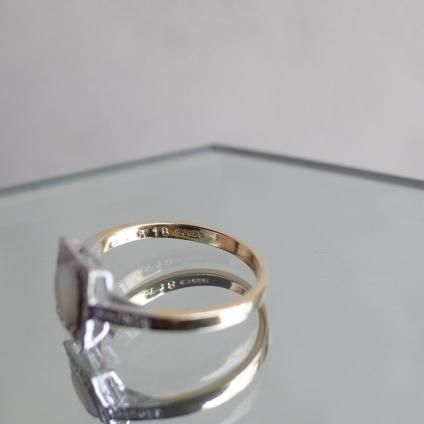 ơ 18 ѡ  Ĺ 󥰡Vintage 18K Opal Diamond Rectangle Ring