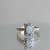 ơ 18 ѡ  Ĺ 󥰡Vintage 18K Opal Diamond Rectangle Ring