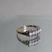 1920-1940ǯ 18 ӡ ѡ  Х 󥰡1920 -1940's 18K Ruby Opal Diamond Band Ring