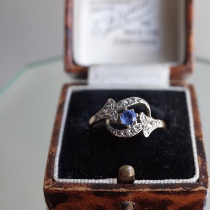 1900 -1920's 18 ץ ե  󥰡1900 -1920's 18K Pt Sapphire Diamond Ring