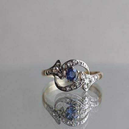 1900 -1920's 18 ץ ե  󥰡1900 -1920's 18K Pt Sapphire Diamond Ring