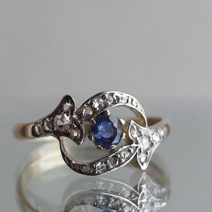 1900 -1920's 18 ץ ե  󥰡1900 -1920's 18K Pt Sapphire Diamond Ring