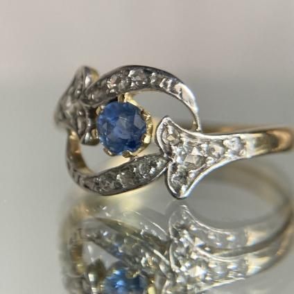 1900 -1920's 18 ץ ե  󥰡1900 -1920's 18K Pt Sapphire Diamond Ring