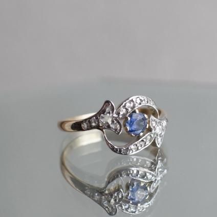 1900 -1920's 18 ץ ե  󥰡1900 -1920's 18K Pt Sapphire Diamond Ring