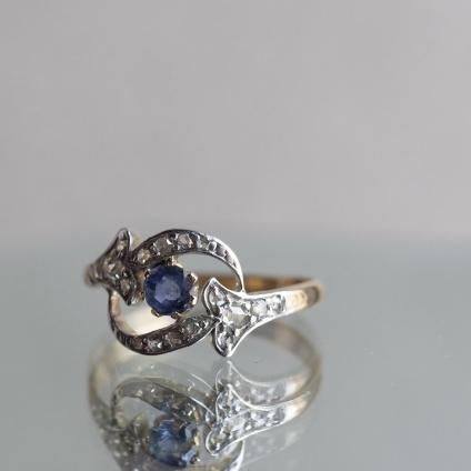 1900 -1920's 18 ץ ե  󥰡1900 -1920's 18K Pt Sapphire Diamond Ring