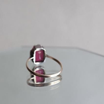 1920-40ǯ С ֥饹 ѡ  󥰡1920-40's Silver Red Glass Pearl Ring