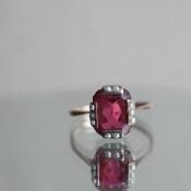 1920-40ǯ С ֥饹 ѡ  󥰡1920-40's Silver Red Glass Pearl Ring