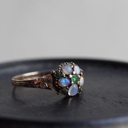 1870ǯ 15 ѡ  󥰡c.1870 15K Opal Emerald Ring