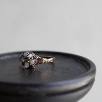 1870ǯ 15 ѡ  󥰡c.1870 15K Opal Emerald Ring