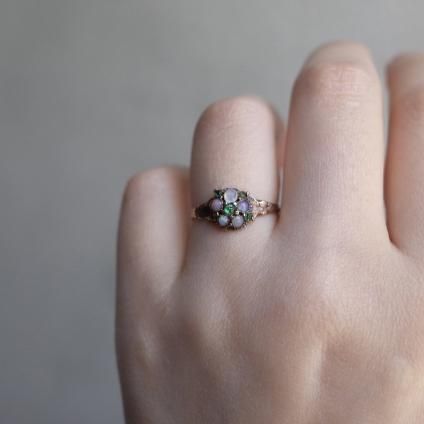 1870ǯ 15 ѡ  󥰡c.1870 15K Opal Emerald Ring