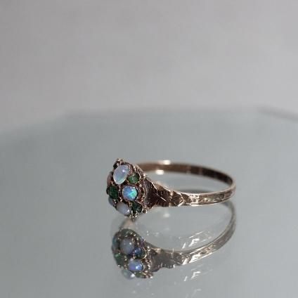 1870ǯ 15 ѡ  󥰡c.1870 15K Opal Emerald Ring