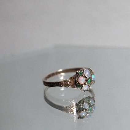 1870ǯ 15 ѡ  󥰡c.1870 15K Opal Emerald Ring