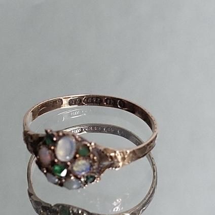 1870年 15金 オパール エメラルド リング(c.1870 15K Opal 1870年 15金 オパール エメラルド リング(c.1870 15K Opal