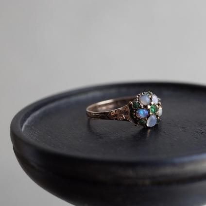 1870ǯ 15 ѡ  󥰡c.1870 15K Opal Emerald Ring