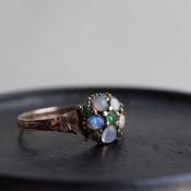 1870ǯ 15 ѡ  󥰡c.1870 15K Opal Emerald Ring