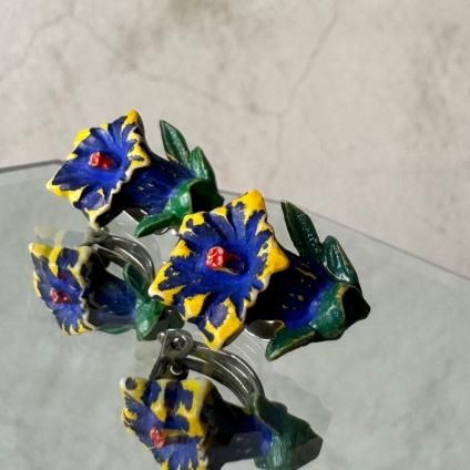 1940-50ǯ  ֥롼ե 󥰡Celluloid Earrings