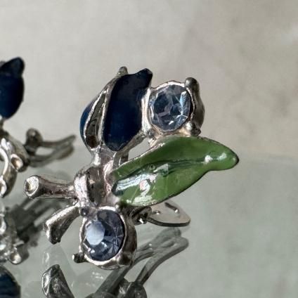 1950-60ǯ ʥ ֥롼ե 󥰡Blue Flowers Earrings