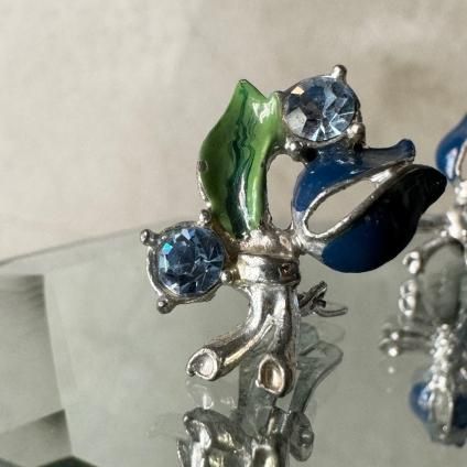 1950-60ǯ ʥ ֥롼ե 󥰡Blue Flowers Earrings