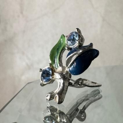1950-60ǯ ʥ ֥롼ե 󥰡Blue Flowers Earrings