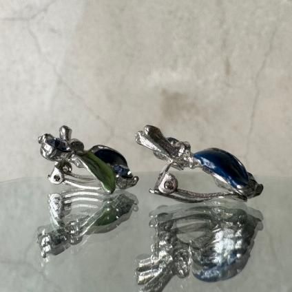 1950-60ǯ ʥ ֥롼ե 󥰡Blue Flowers Earrings