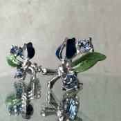 1950-60ǯ ʥ ֥롼ե 󥰡Blue Flowers Earrings