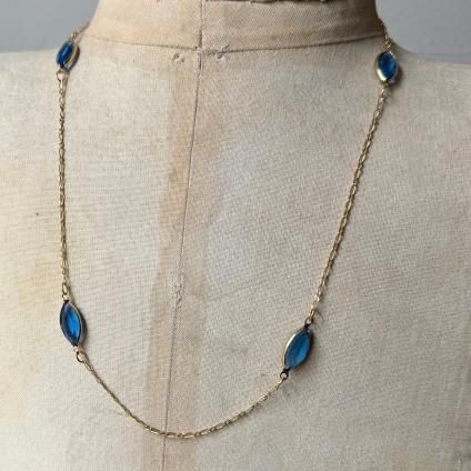 ơ ֥롼ӡ ͥå쥹Blue Beads Chain Necklace
