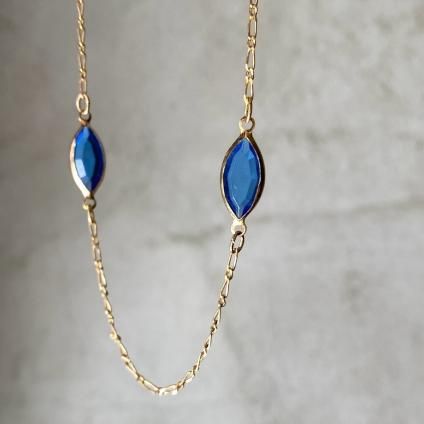 ơ ֥롼ӡ ͥå쥹Blue Beads Chain Necklace
