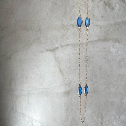 ơ ֥롼ӡ ͥå쥹Blue Beads Chain Necklace