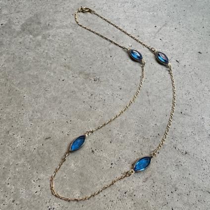 ơ ֥롼ӡ ͥå쥹Blue Beads Chain Necklace