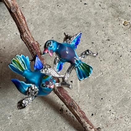 1950年代 メタル エナメル 鳥 ブローチ(Metal Enamel Brooch 1950年代 メタル エナメル 鳥 ブローチ(Metal Enamel Brooch