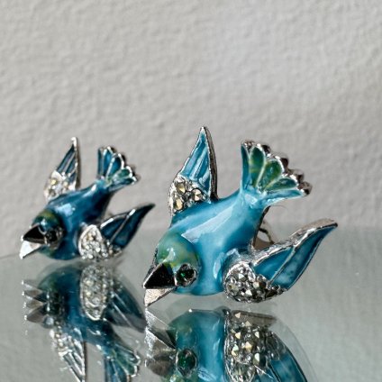 1950ǯ ᥿ ʥ Ļ 󥰡Metal Enamel Earrings