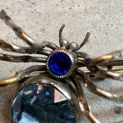 1930ǯ ᥿ 饹  ֥Metal Glass Brooch