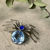 1930ǯ ᥿ 饹  ֥Metal Glass Brooch