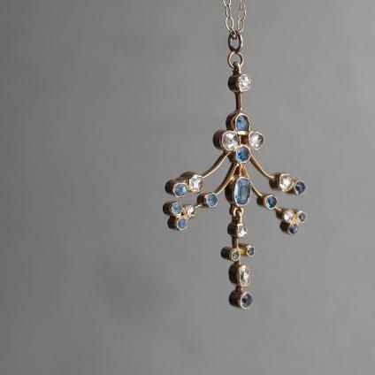 ɥǥ 18 ʥ  ͥå쥹Edwardian 18K Hauynite Diamond Necklace
