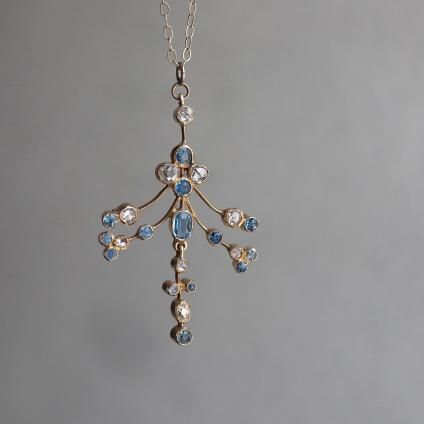 ɥǥ 18 ʥ  ͥå쥹Edwardian 18K Hauynite Diamond Necklace