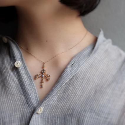 ɥǥ 18 ʥ  ͥå쥹Edwardian 18K Hauynite Diamond Necklace