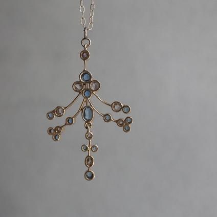 ɥǥ 18 ʥ  ͥå쥹Edwardian 18K Hauynite Diamond Necklace