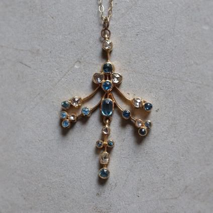 ɥǥ 18 ʥ  ͥå쥹Edwardian 18K Hauynite Diamond Necklace