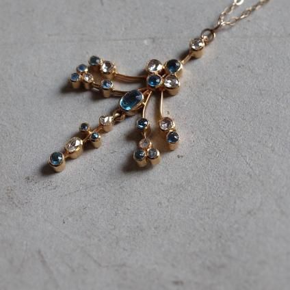 ɥǥ 18 ʥ  ͥå쥹Edwardian 18K Hauynite Diamond Necklace