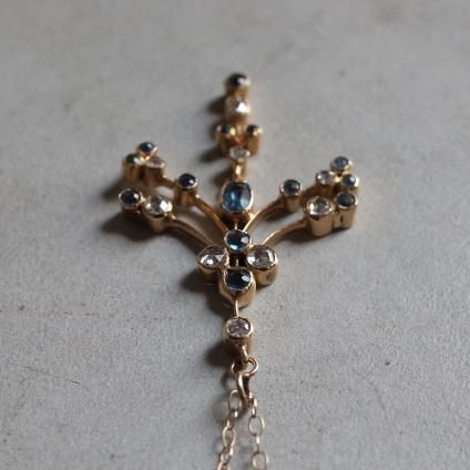 ɥǥ 18 ʥ  ͥå쥹Edwardian 18K Hauynite Diamond Necklace